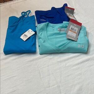 Under Armour Aqua and Royal Blue Tops